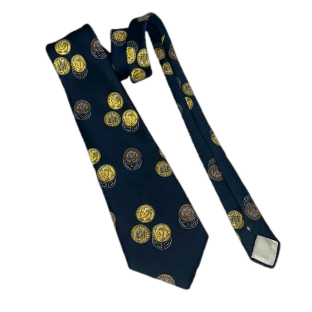 Hardy Amies Navy Coin Tie